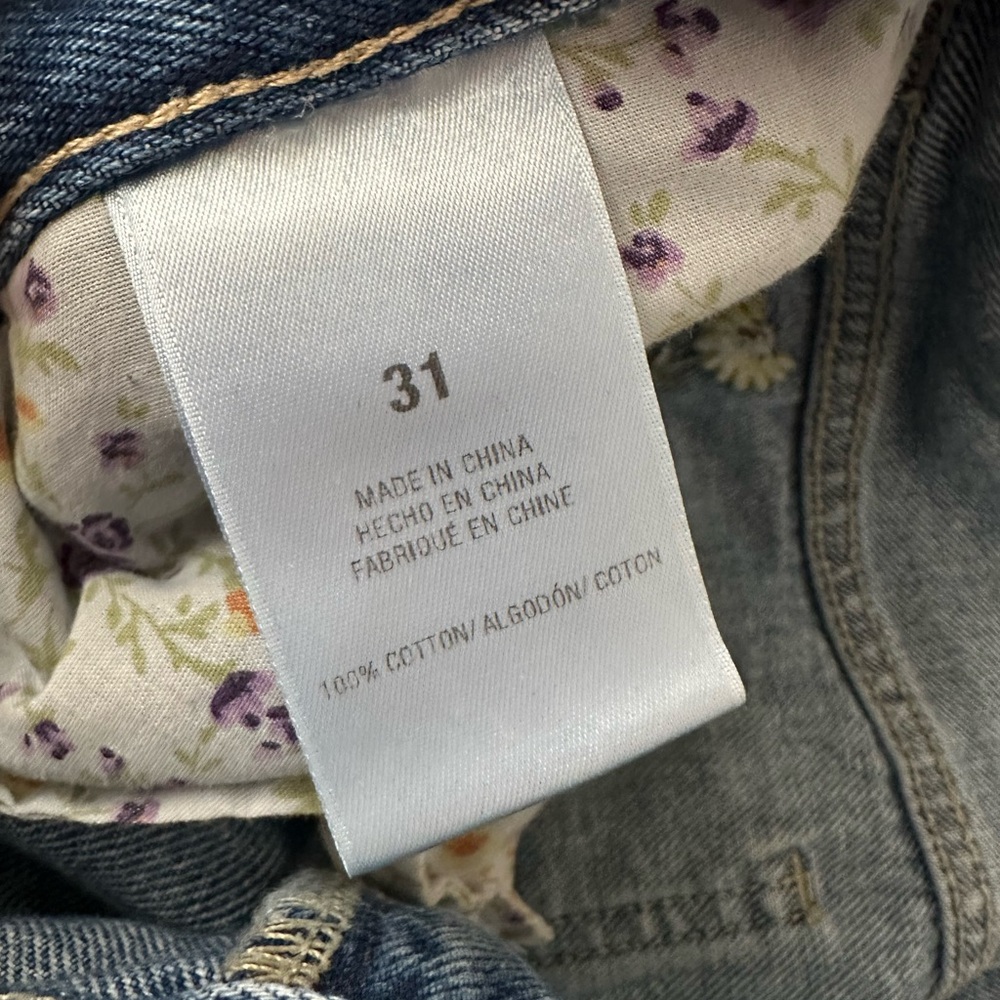 Favorite Daughter The Tommy mid rise boyfriend Blue Embroidered Jeans size 31 - Picture 5 of 12